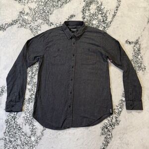 Ezekiel Shirt Mens Size‎ XL Charcoal Gray 100% Cotton Button Up Long Sleeve